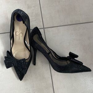 Jessica Simpson Black Bow Heels